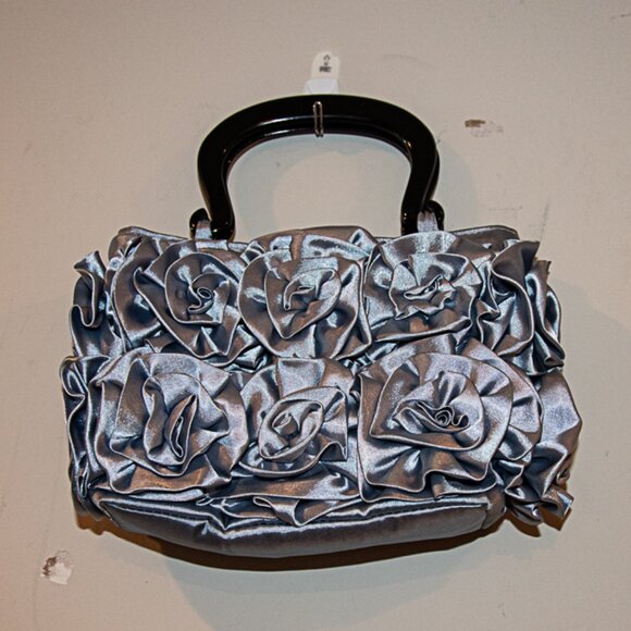 Mad by Design  Silver Silk Flower , Handbag - Picture 1 of 2